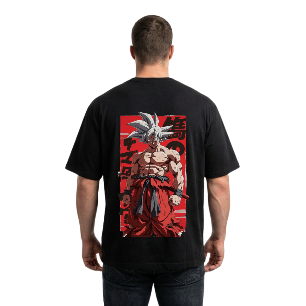 Anime Warrior Back Print T-Shirt