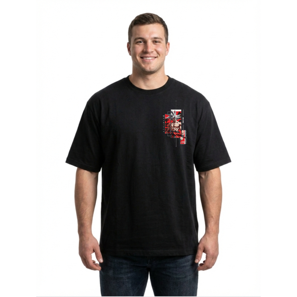 Anime Warrior Back Print T-Shirt